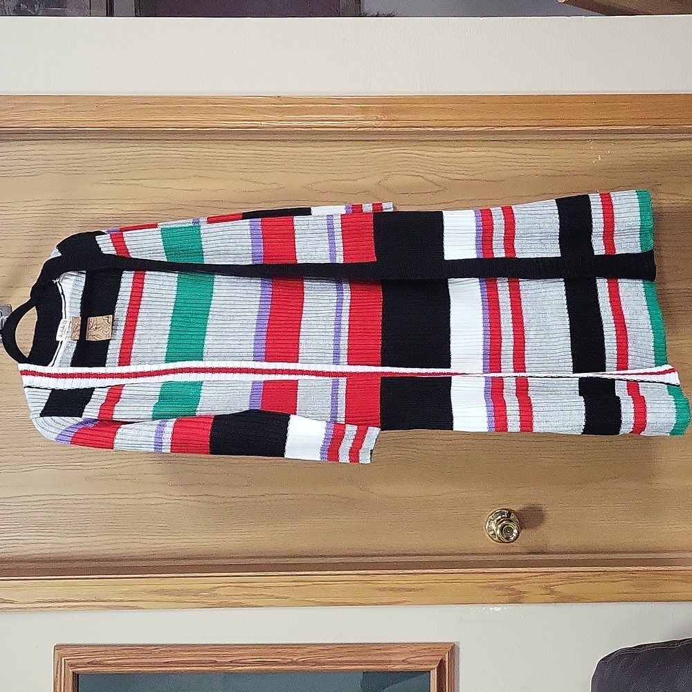 She & Sho Multicolor Striped Cardigan